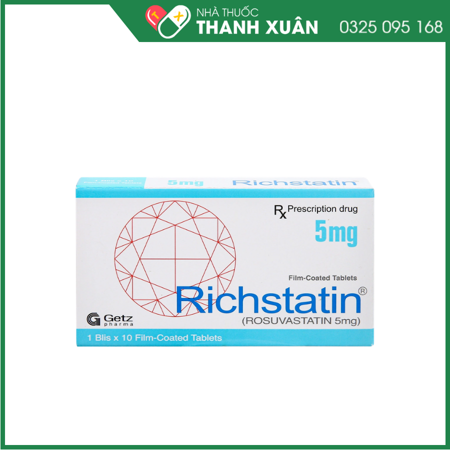 Richstatin 5mg giảm nồng độ cholesterol toàn phần